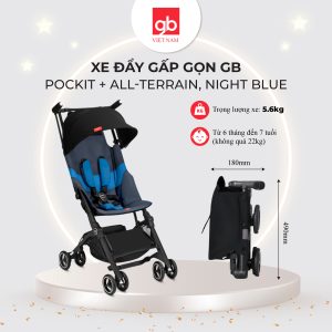 Xe đẩy gấp gọn GB Pockit + All-Terrain, Night Blue