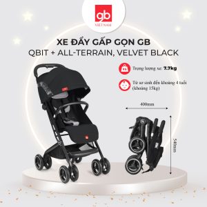 Xe đẩy gấp gọn GB Qbit + All-Terrain, Velvet Black