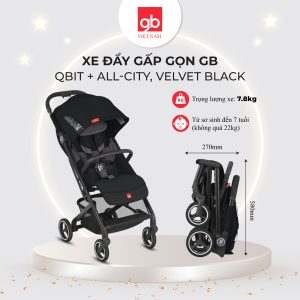 Xe đẩy gấp gọn GB Qbit + All-City, Velvet Black
