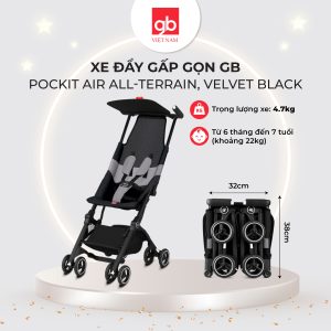 Xe đẩy gấp gọn GB Pockit Air All-Terrain, Velvet Black