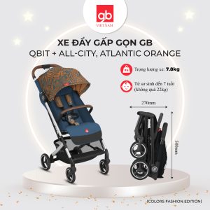 Xe đẩy gấp gọn GB Qbit + All-City Colors Fashion Edition, Atlantic Orange
