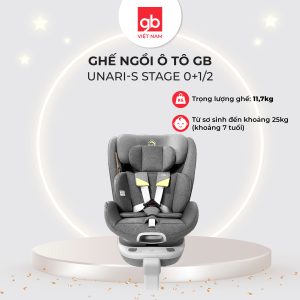 Ghế ngồi ô tô Gb Unari-S Stage 0+1/2 (từ 0-7 tuổi), Grey